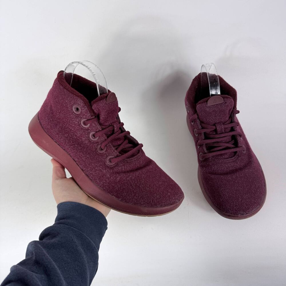 Allbirds Wool Runner-Up Mizzles Sneakers Women's 10 Maroon Lace-Up Winter Cozy